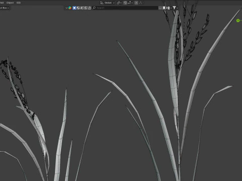 Dried rice stalk 3D Model