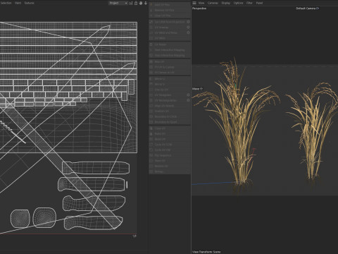 Dry rice bushes Modelo 3D