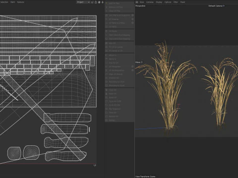 Dry rice bushes 3D Model