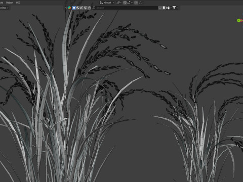 Dry rice bushes Modelo 3D
