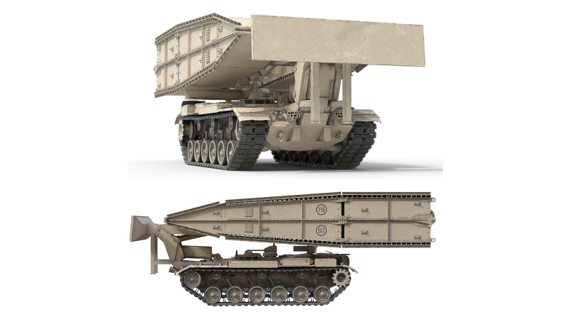 Armored Bridge M60 AVLB 3D 模型 .c4d .max .obj .3ds .fbx .stl .blend 