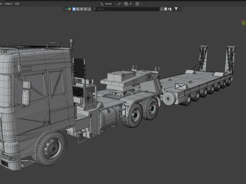 DAF Tropco Truck with Trolley 3D Model