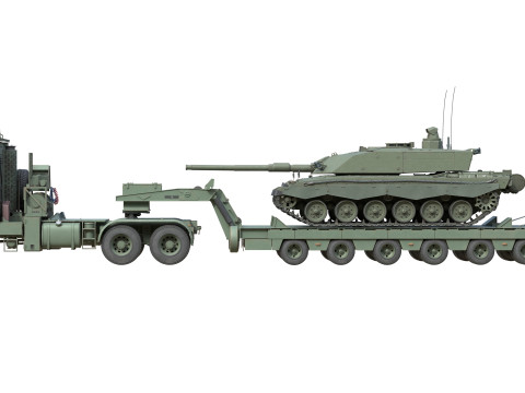 DAF Truck with Trailer and Tank 3Dモデル