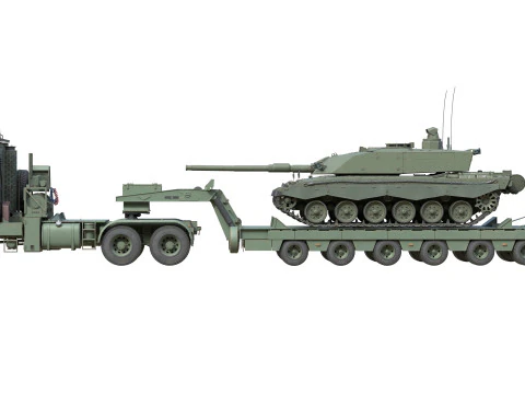 Вантажівка DAF з причепом і цистерною 3D Модель