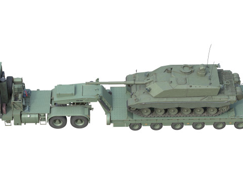 DAF Truck with Trailer and Tank 3Dモデル