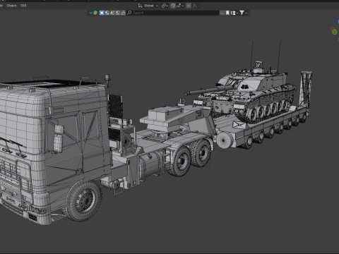 DAF Truck with Trailer and Tank 3Dモデル