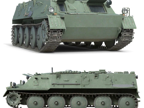 Kendaraan Militer Pendukung Kebakaran Model 3D