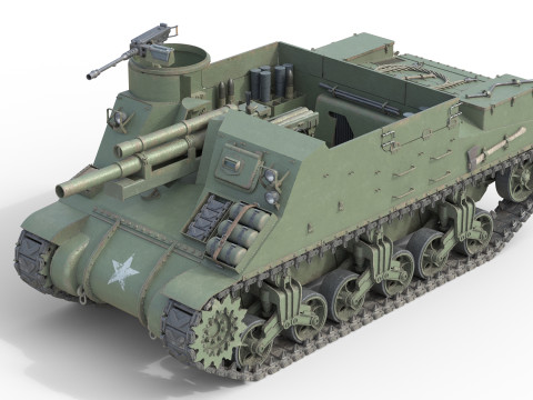 M7 Priest Howitzer 3D Модель