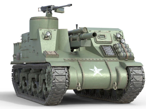 Obice prete M7 Modello 3D