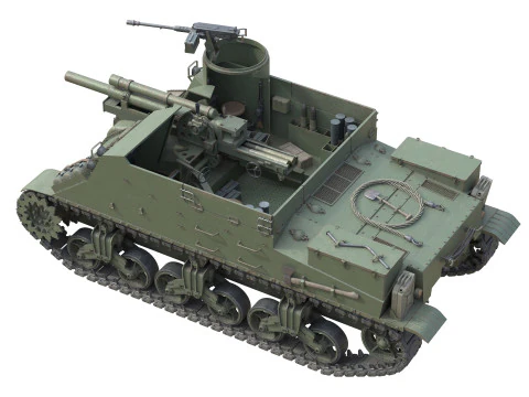 Obice prete M7 Modello 3D