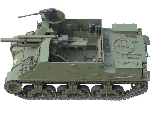 Obice prete M7 Modello 3D