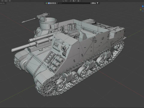 Obice prete M7 Modello 3D