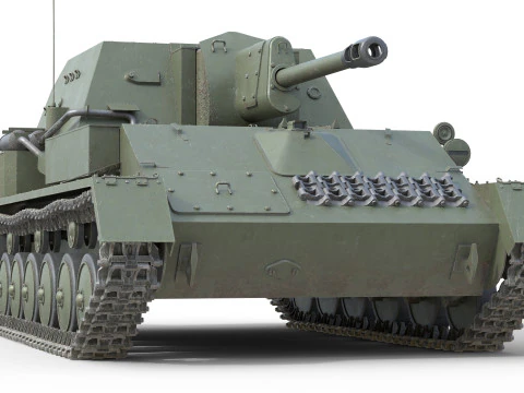 SU 76 Military Tank 3D Model
