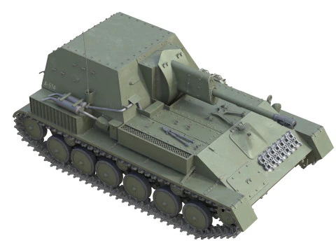 SU 76 Military Tank 3D Model