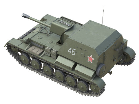 SU 76 Military Tank 3D-Modell