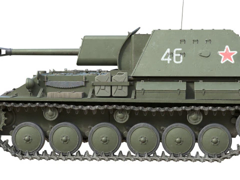 SU 76 Military Tank 3D Model