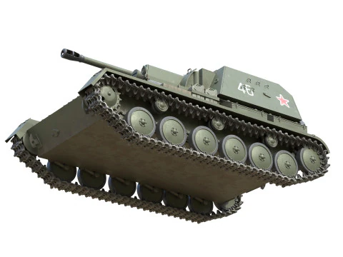 SU 76 Military Tank 3D Model