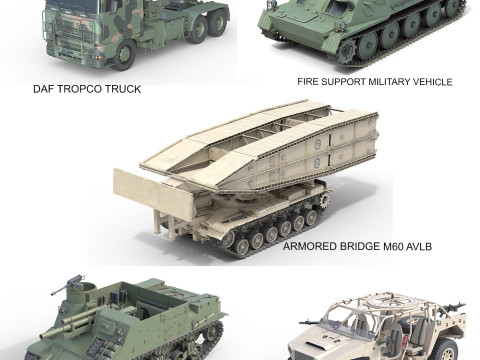 5 Military Vehicles Collection V33 3Dモデル