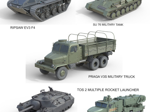 5 Military Vehicles Collection v34 3Dモデル