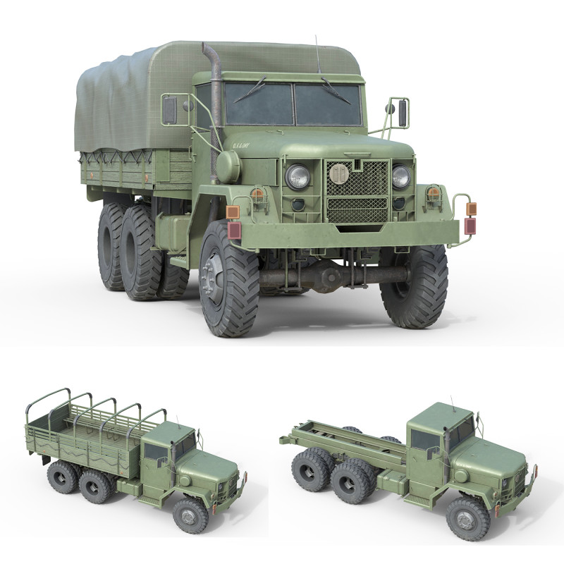 Military Cargo Truck m35a2 3D Model .c4d .max .obj .3ds .fbx .stl .blend