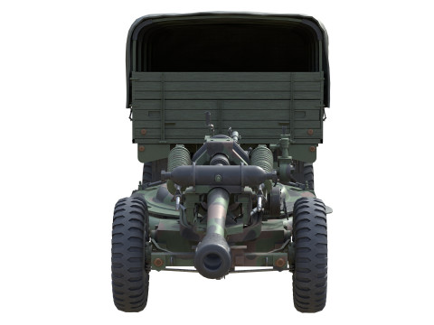 Military Truck m35a2 with Field Howitzer M119 3D Модель