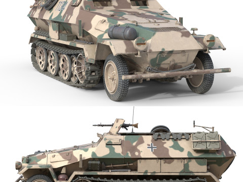 Armored Infantry Vehicle Sd Kfz 251 Modelo 3D