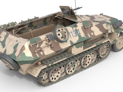 Armored Infantry Vehicle Sd Kfz 251 3D मॉडल