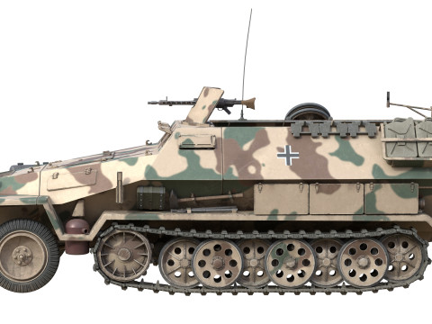 Armored Infantry Vehicle Sd Kfz 251 3D मॉडल