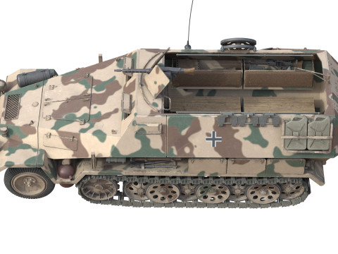Armored Infantry Vehicle Sd Kfz 251 3D मॉडल