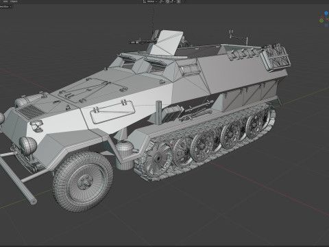 Armored Infantry Vehicle Sd Kfz 251 3D मॉडल