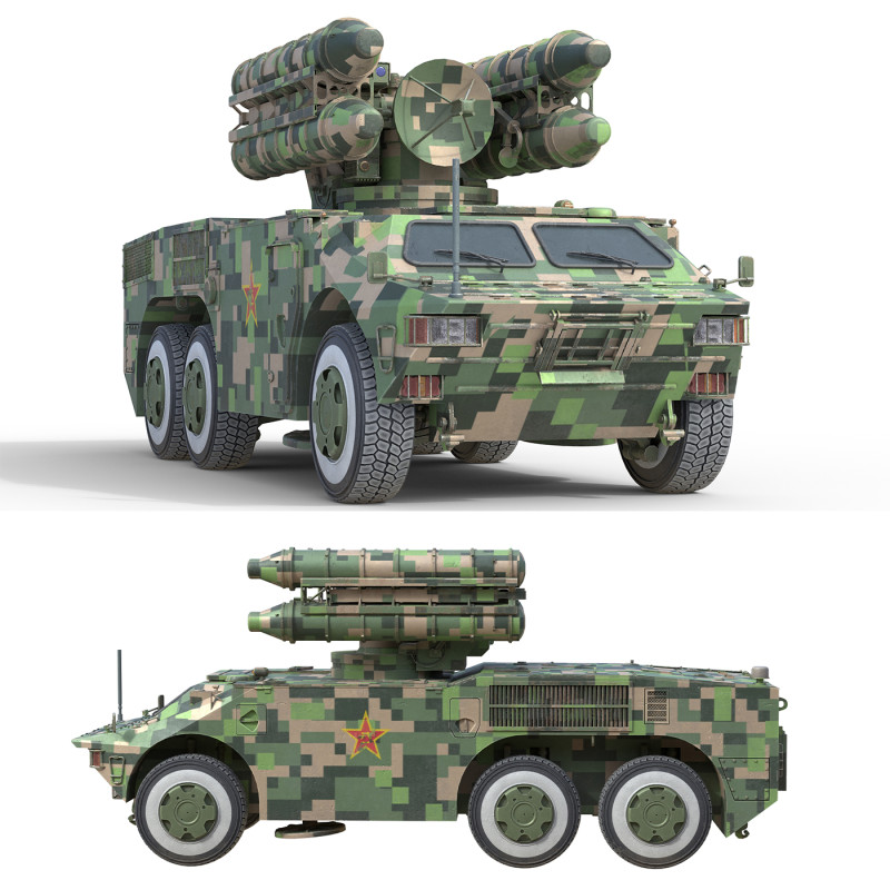 HQ-7B Chinese Air Defense Missile System 3D Model .c4d .max .obj .3ds .fbx .stl .blend