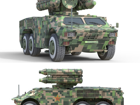 HQ-7B Chinese Air Defense Missile System 3D Model