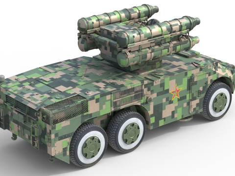 HQ-7B Chinese Air Defense Missile System 3D Model
