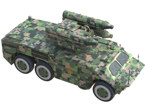 HQ-7B Chinese Air Defense Missile System 3D Model