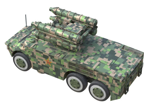 Chiński system rakietowy obrony powietrznej HQ-7B Model 3D
