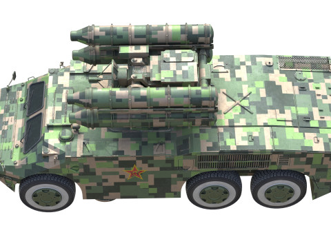 HQ-7B Chinese Air Defense Missile System 3D Model