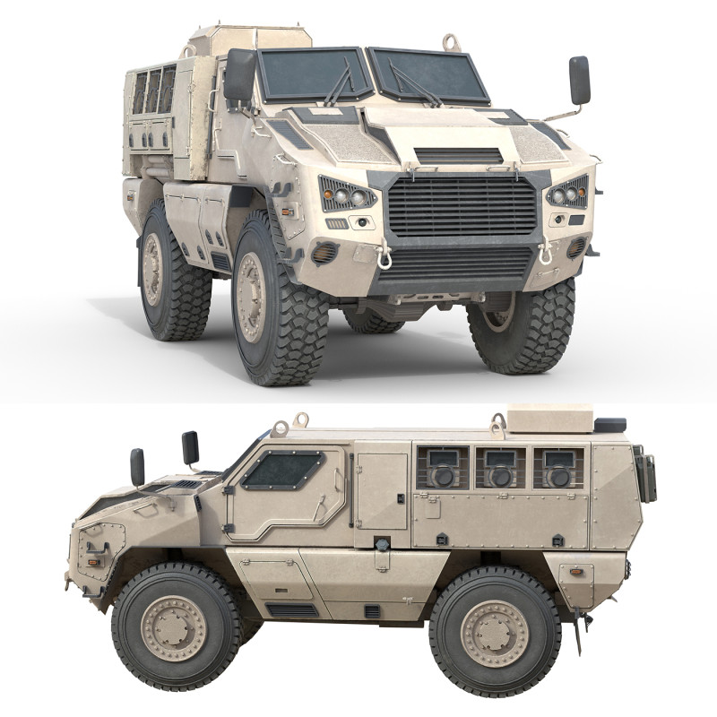 MRAP Mine Resistant Ambush Protected Vehicle Modelo 3D .c4d .max .obj .3ds .fbx .stl .blend 
