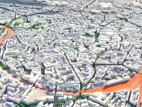 Aachen terrain city 3D Model