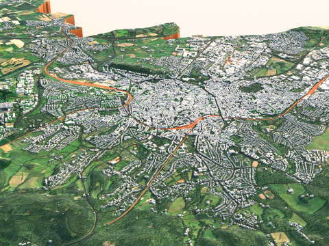 Aachen terrain city 3D Model