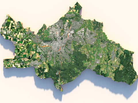Aachen terrain city 3D Model