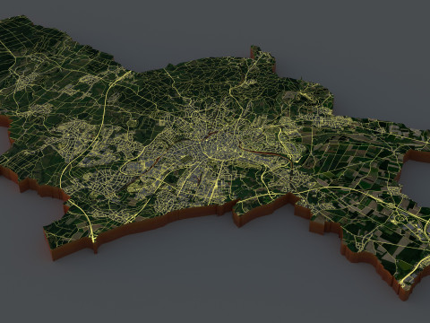 Aachen terrain city 3D Model