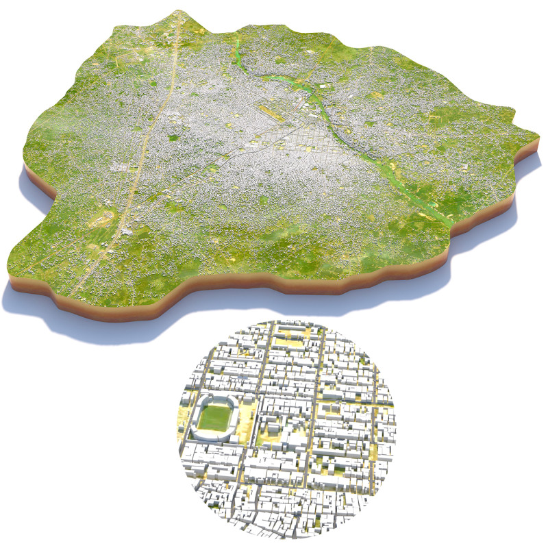 Aba Terrain city Nigiria 3D 모델 .c4d .max .obj .3ds .fbx .stl .blend