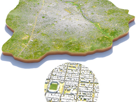Aba Terrain city Nigiria 3D Modell