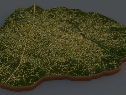 Aba Terrain Stadt Nigeria 3D Modell
