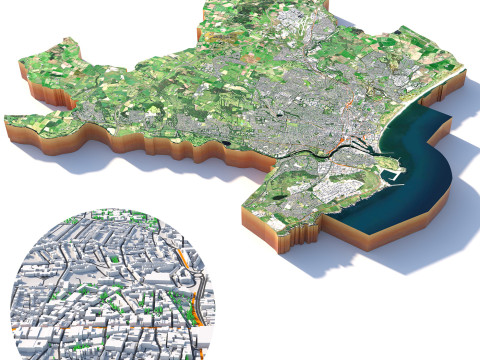 Aberdeen terrain city 3D Modell