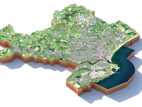 Aberdeen terrain city 3D Model