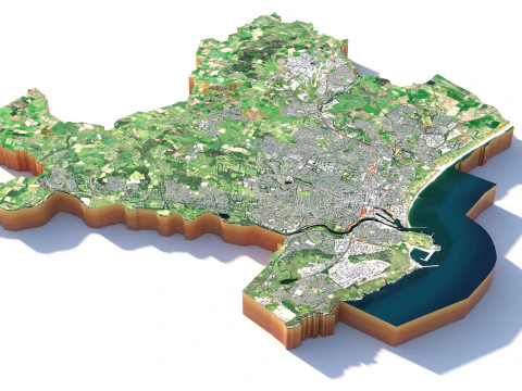 Aberdeen terrain city 3D Model