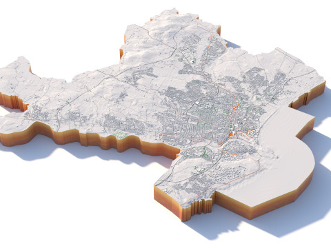 Aberdeen terrain city 3D Model