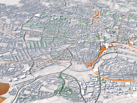 Aberdeen terrain city 3D Model