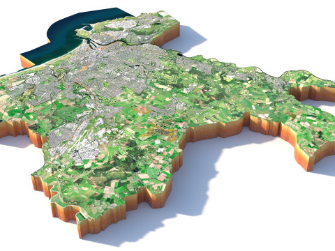 Aberdeen terrain city 3D Model
